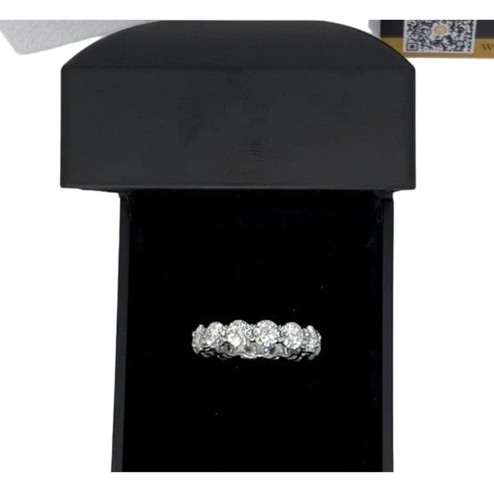 7 Ct Moissanite Diamond Eternity Ring Wedding Anniversary Band 5mm Iced Out - Picture 9 of 12